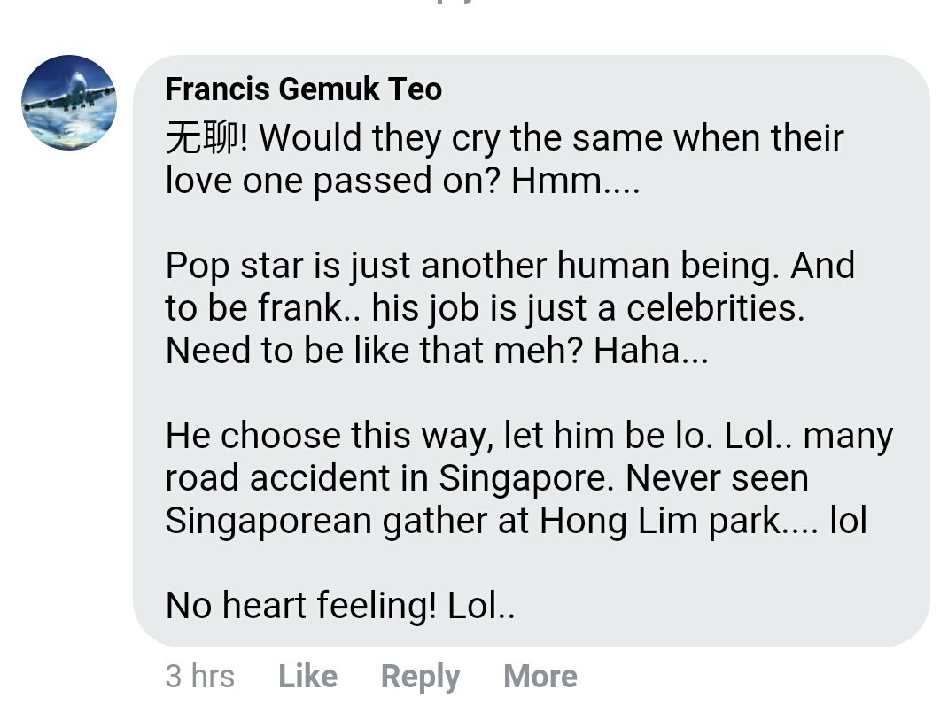 sidewaycactus's tweet photo. @STcom posted about singapore shawol paying their last respect to Jonghyun and the cmts are absolutely disgusting and disrespectful. They show no empathy just because its related to kpop just how superficial these grown adults are. #RipJonghyunShinee #YouDidWellJonghyun https://t.co/sHvqDHw6ZR