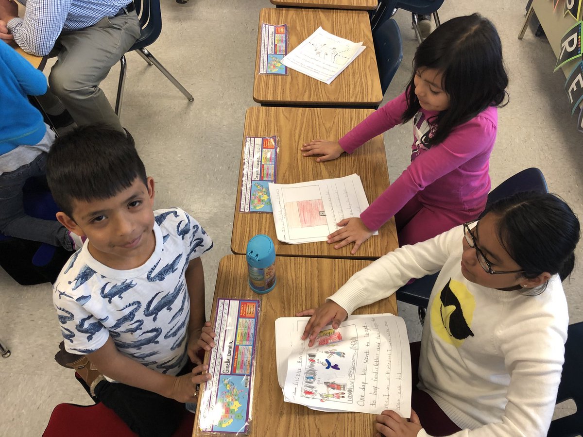 Mrs. Renna’s and my students hosted our first writing celebration today with special guests, Mr. T and Mr. Meyer. We are so very proud of their hard work and their presentations! <a href="/HamptonBaysES/">Hampton Bays ES</a> #EngageHB