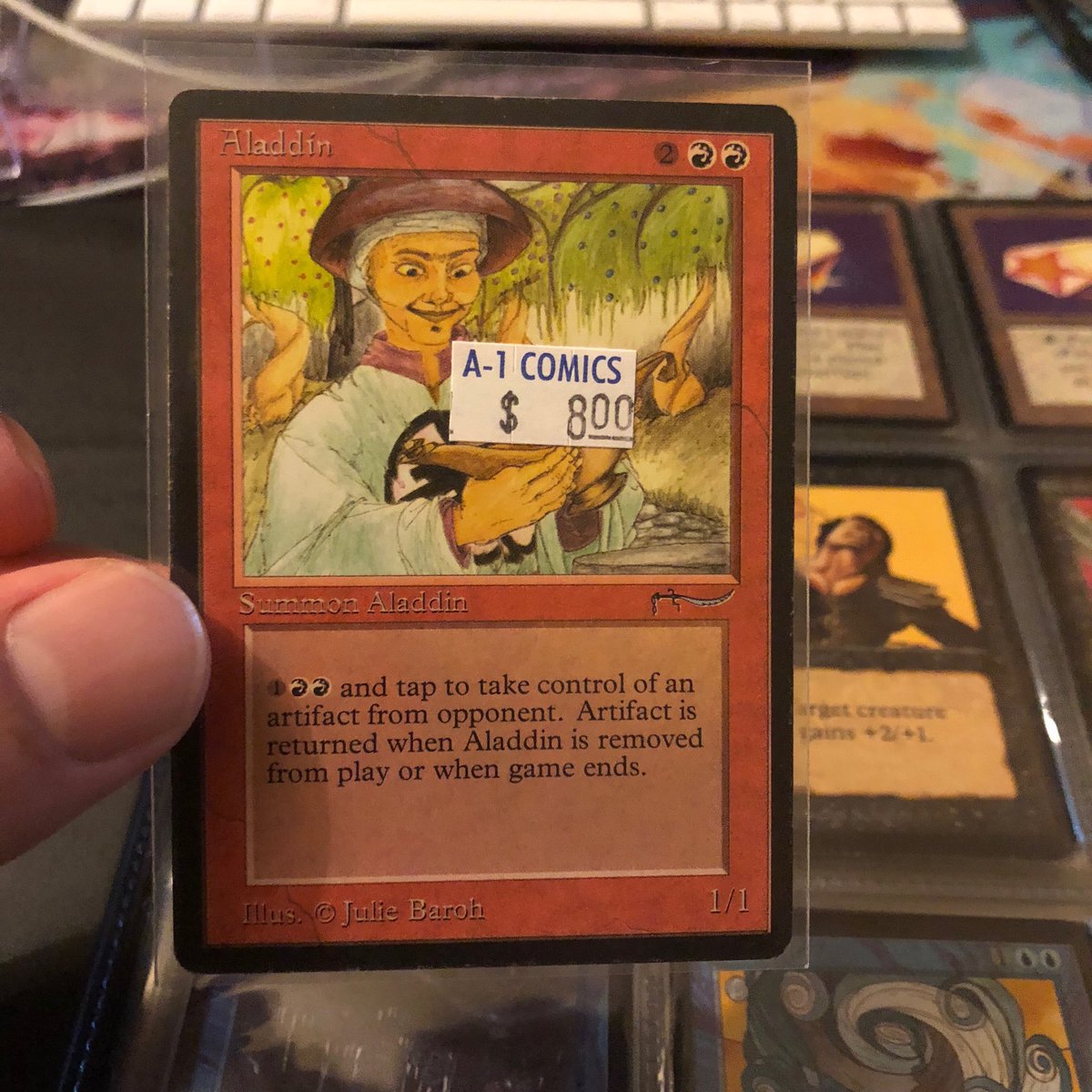 RoundCorners40's tweet photo. I purchased this card from the Madison Avenue @A1Comics sometime around 2002.  The store I learned to play MTG and many other games in the mid 90’s.  #CFBShowAndTell https://t.co/cilHzOoMFv