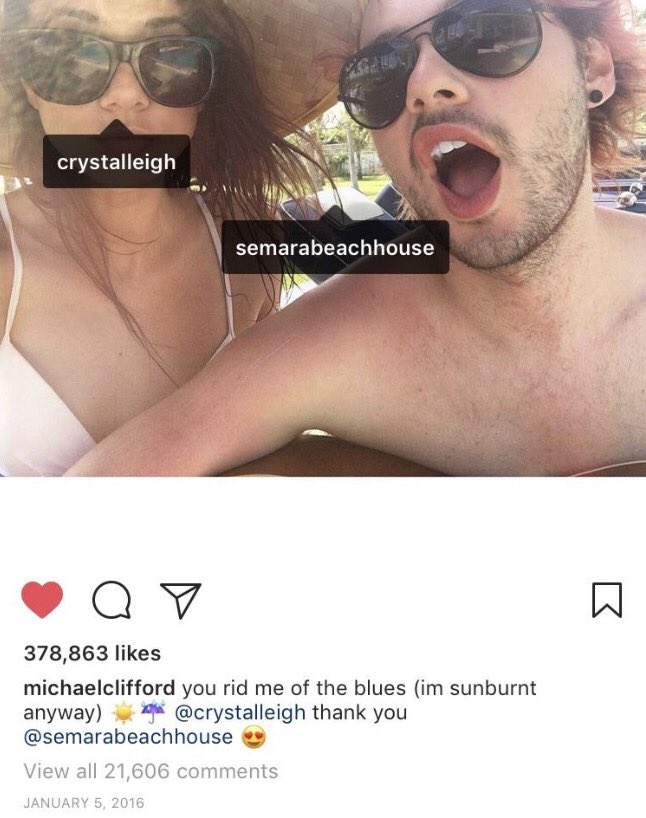 crystal had connections with 5SOS because they worked with atl at the time. That’s how Crystal got a little close with Michael Clifford while dating Spencer Peterson.with the next thing, i want you to look at dates. this is the story about crystal cheating.
