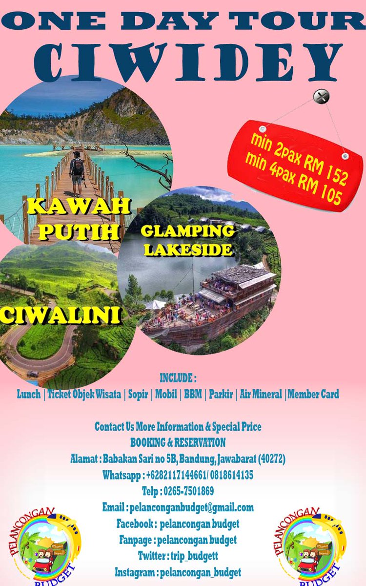 Trip_budgett's tweet photo. Booking Contact Us :
Whatasapp : +6282117144661
Instagram : @PELANCONGAN_BUDGET
Facebook : PELANCONGAN BUDGET
.
.
.
#bandungtrip #tripbandung #tourbandung #travelbandung #sewakeretabandung #driverbandung #supirbandung #pakejmurahbandung #pakejjogja #pakejkrabi #pakejperth https://t.co/GTlemzbUYA