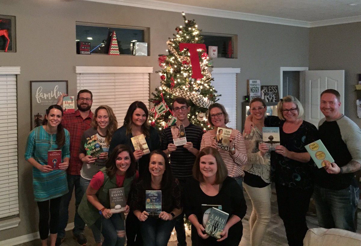 CreekReads's tweet photo. Our ELA Department Holiday Party was such a huge success! Lots of laughs and some much needed relaxation with friends...oh and everyone went home with a book! #cchsreads https://t.co/uutKwOq6s6