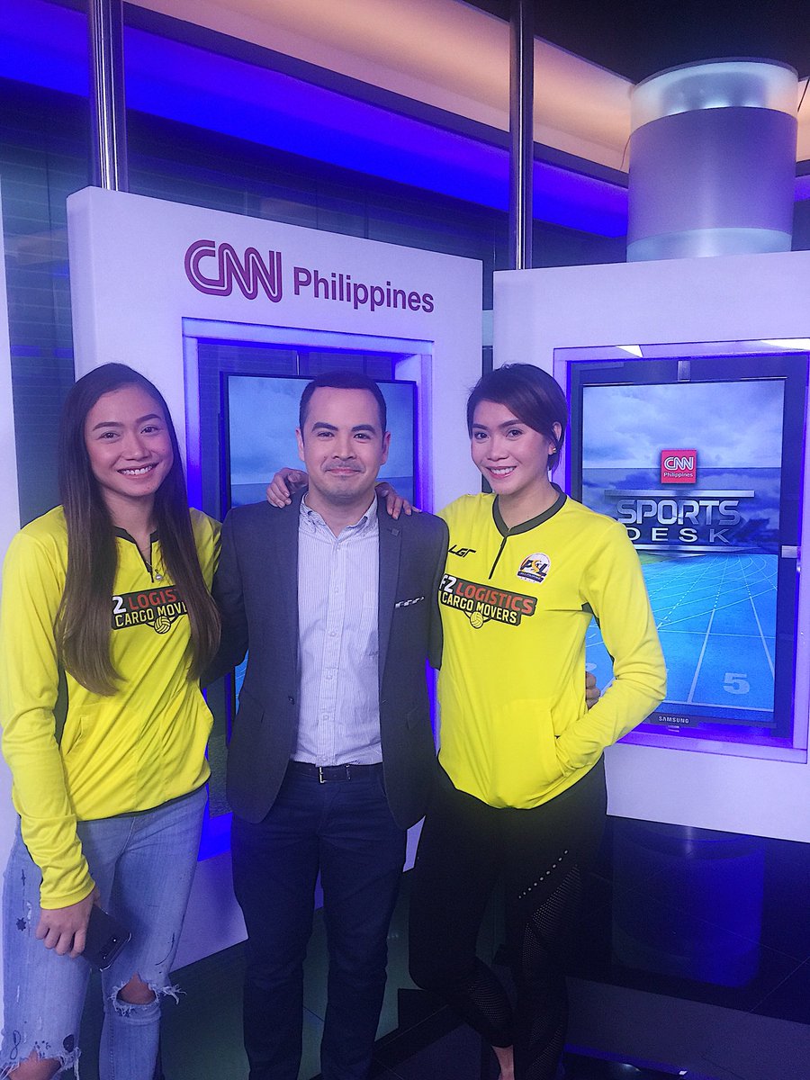 Catch us on @cnnphilippines SPORTS DESK in a while 💎 am with Ms. Everything @chaarcruz & friend @andreifelix 💛