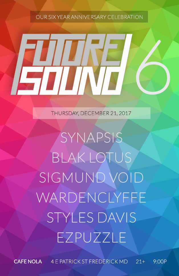 Tomorrow night (aka Thursday night) at <a href="/CafeNolaMD/">Cafe Nola</a> in #FrederickMD, it's our six-year anniversary special event, with six DJs and extra lighting. 9pm, 21+, $3 cover.