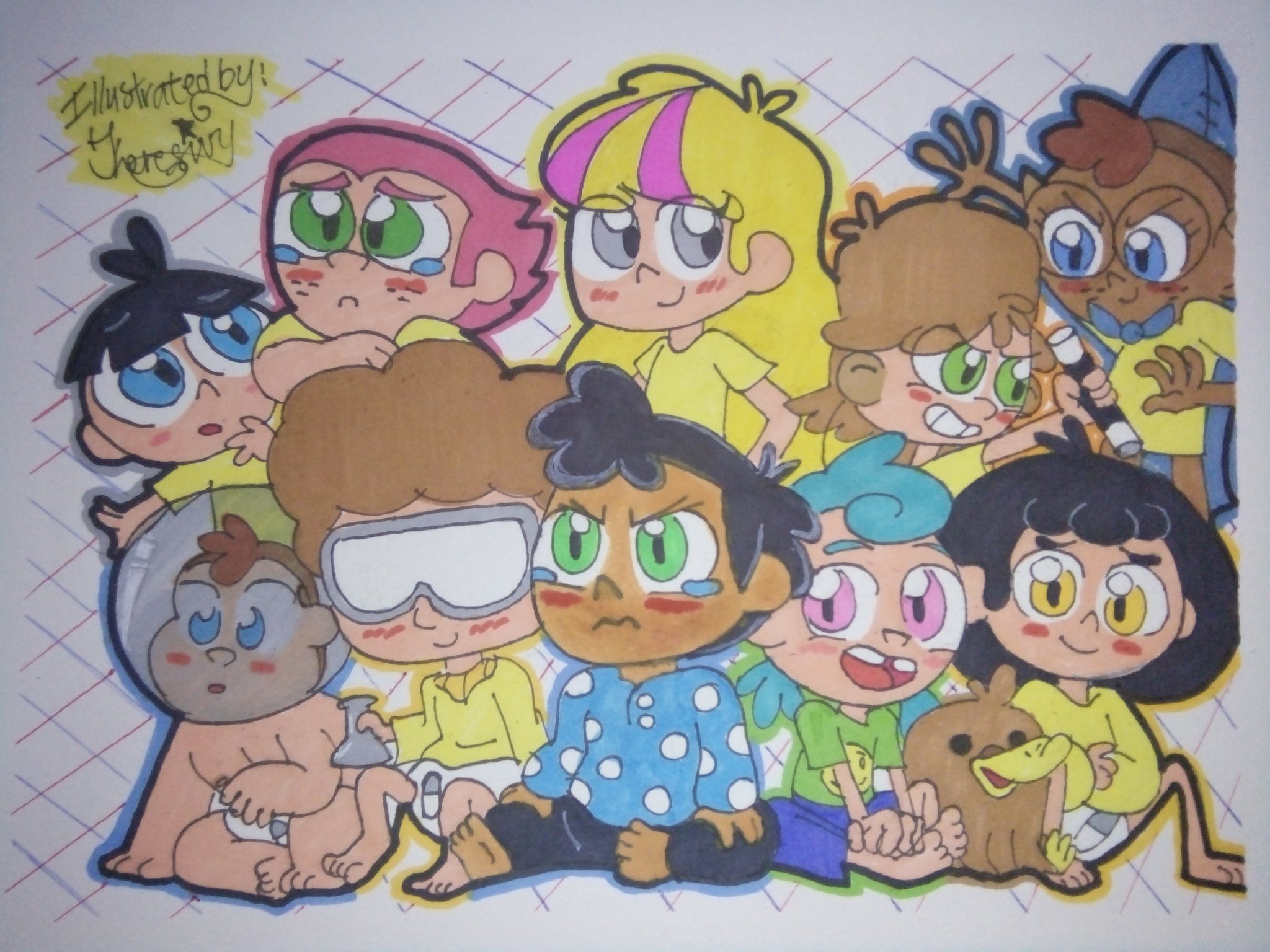 Theresivy Theresivysart En Twitter I Just Wanted An Excuse To Draw The Camp Campbell Campers As Babies Toddlers With Ered As The Cool 7 8 Year Old Big Sis Campcamp Campcampbell Roosterteeth