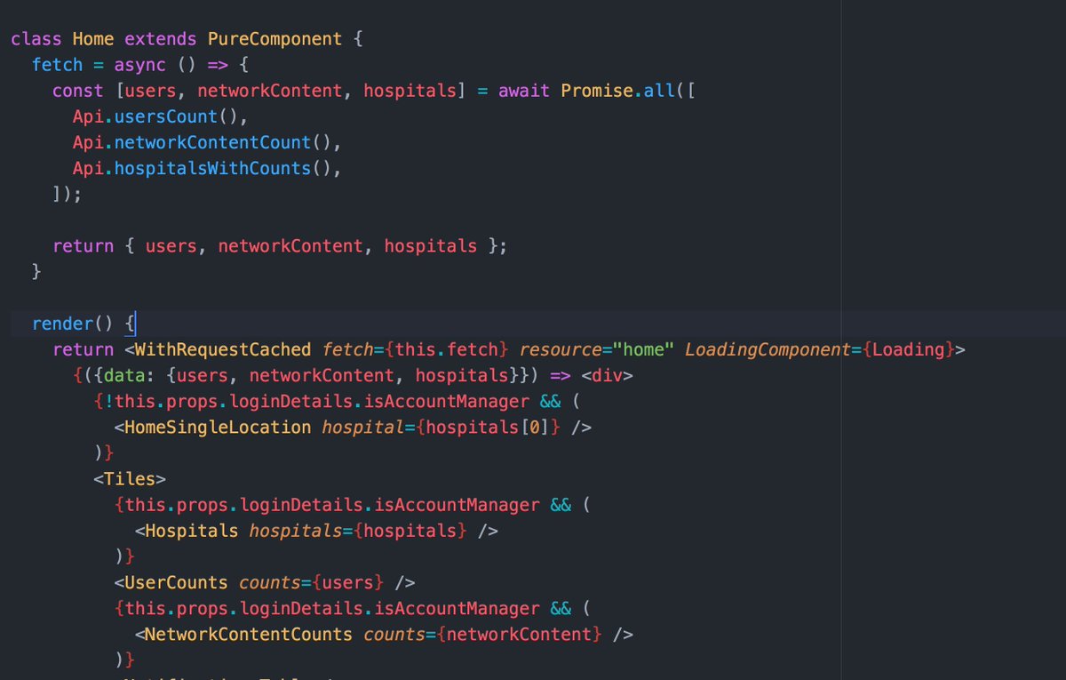 export_mike's tweet image. I love &amp;lt;3 #renderprops Just created a simple caching Component to prevent showing a Loading spinner when the client already has data. Update in the background. @ReactJS_News @reactjs 😍