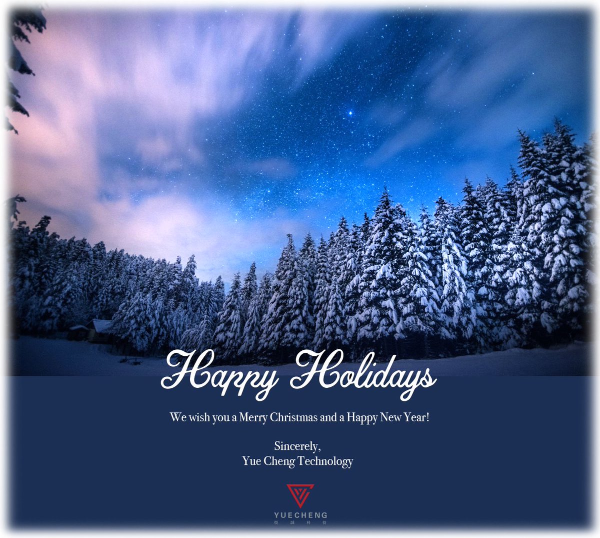 YueChengTech's tweet image. ☃️Happy Holidays from YCT! ☃️