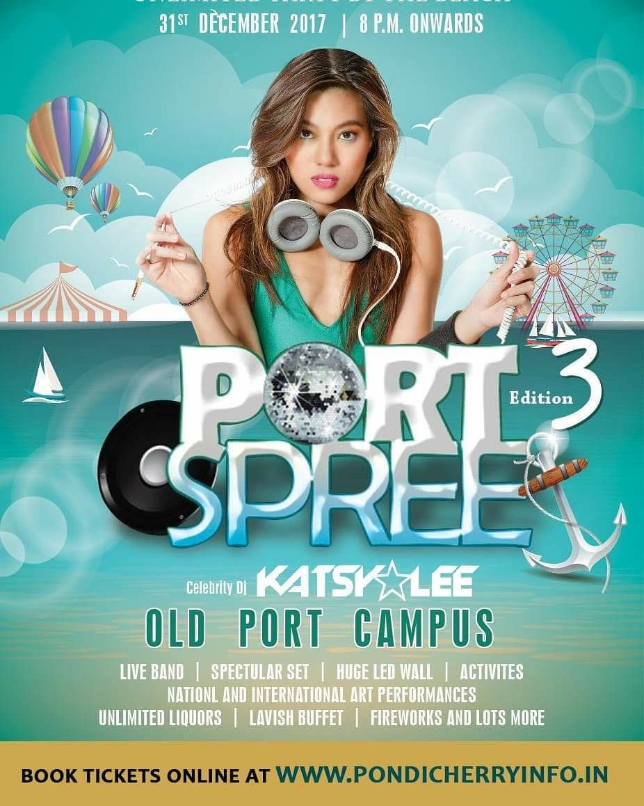 pondicherryinfo's tweet photo. The Biggest New Year Party by the Coast in Pondicherry
Book tickets for PORT SPREE at https://t.co/W25rcfNZc0
#newyear2018 #portspree DJ by #katsylee Live in concert by #thaikkudambridge https://t.co/ED7z0vgNpT