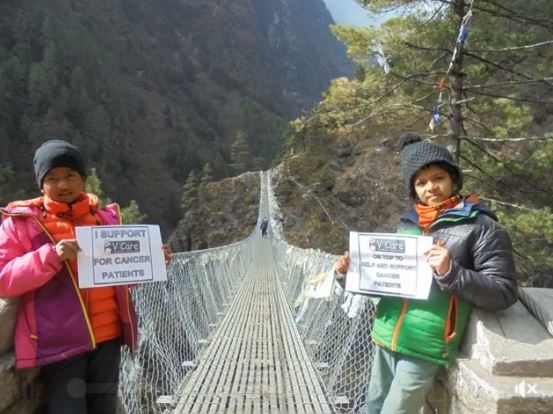V Care (@vcare24) on Twitter photo 2 young warriors,Avaneesh & Vidushi Bansal trekked to the Base camp of Mt. Everest with their father Amit Bansal.
They reached 13k feet & proudly supported <a href="/vcare24/">V Care</a>.
Proud grandmother <a href="/Vandana66218307/">Vandana Gupta</a> awarded them with a well deserved trophy. #SupportVCare #Everest <a href="/SeanSwarner/">Sean Swarner</a> 2 young warriors,Avaneesh & Vidushi Bansal trekked to the Base camp of Mt. Everest with their father Amit Bansal.
They reached 13k feet & proudly supported <a href="/vcare24/">V Care</a>.
Proud grandmother <a href="/Vandana66218307/">Vandana Gupta</a> awarded them with a well deserved trophy. #SupportVCare #Everest <a href="/SeanSwarner/">Sean Swarner</a>