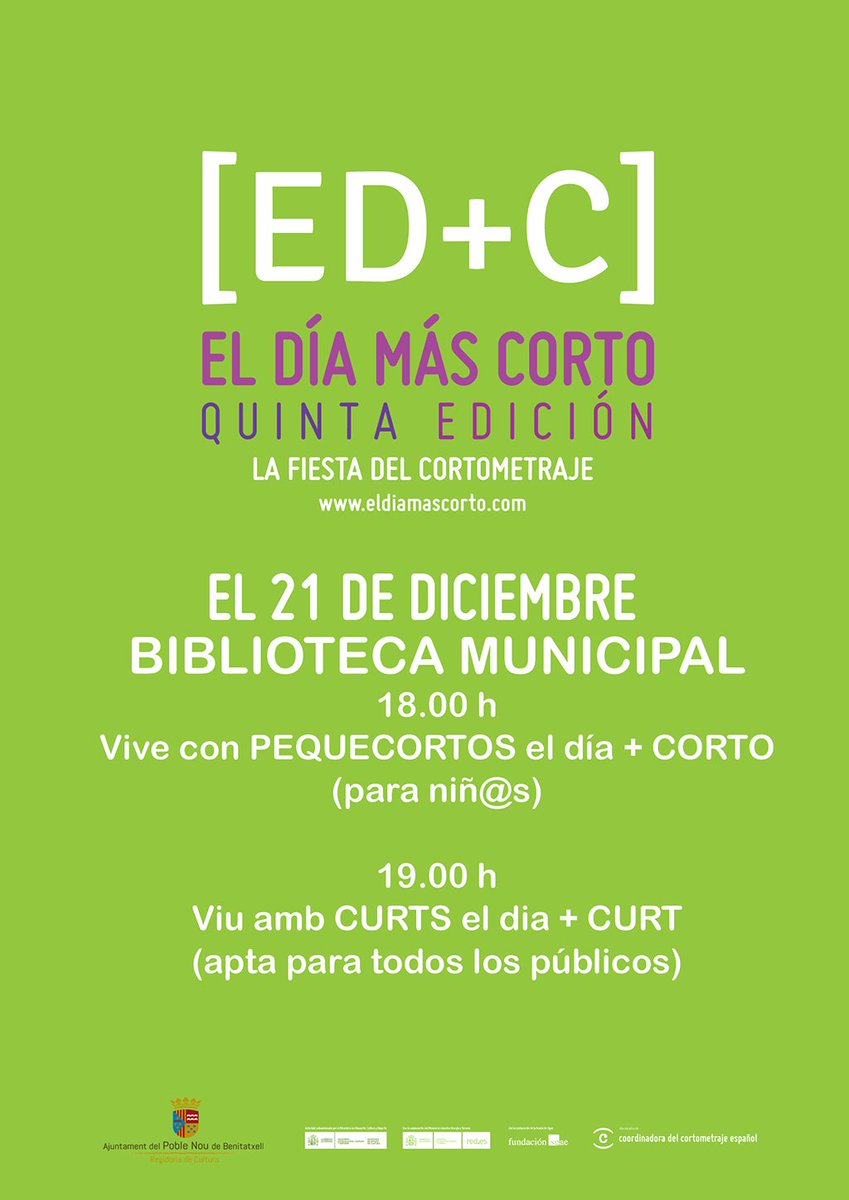 Hidden_Devil's tweet image. Hoy jueves 21 de diciembre, dentro de la 5ª edición de El día más corto [ED+C], nuestro cortometraje #HiddenDevil se proyectará en la Biblioteca Municipal de El Poble Nou de Benitatxell a partir de las 19:00h, con acceso gratuito. ¡Enhorabuena a todo el equipo y colaboradores!
