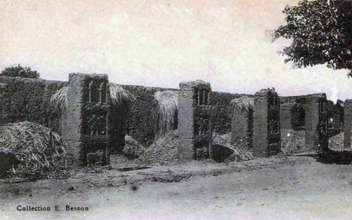 Dahomey (modern Benin) - The ruins of royal apartments at the King's Palace destroyed by cannonballs at Abomey.