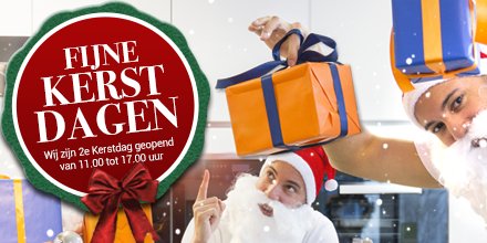 Keukenloods.nl wenst iedereen fijne Kerstdagen! Wij zijn 1e Kerstdag gesloten, maar 2e Kerstdag zijn wij geopend van 11.00 tot 17.00 uur. Kom jij ook langs in de winkel voor leuke acties?