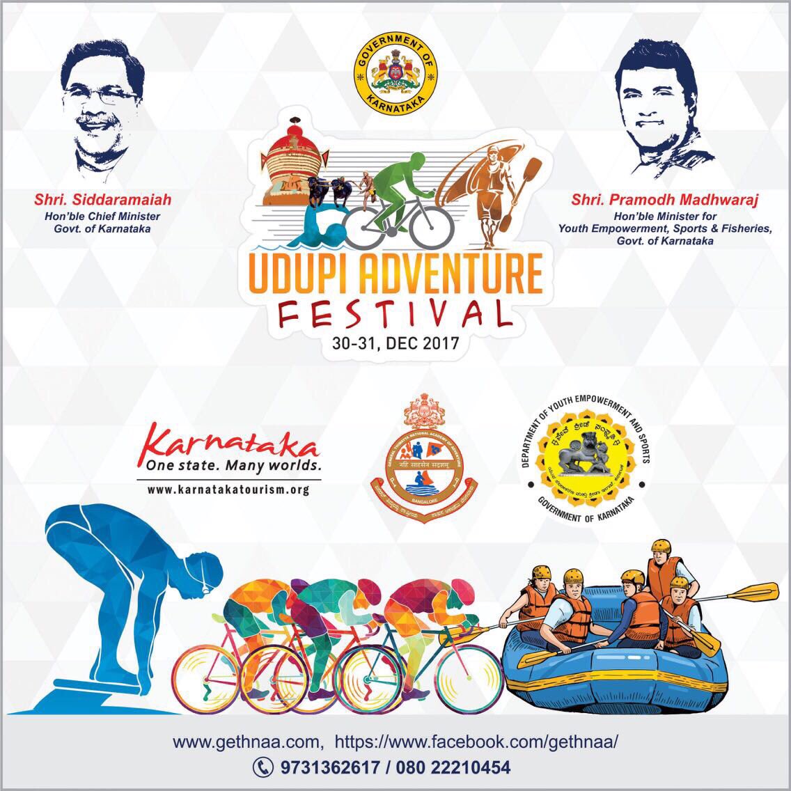 KarnatakaWorld's tweet photo. Gear up for the grand Udupi Adventure Festival on 30 & 31 December 2017.
#KarnatakaTourism #Gethnaa #VisitKarnataka #IncredibleIndia #KarnatakaWorld @CMofKarnataka https://t.co/t1EgcqtugW