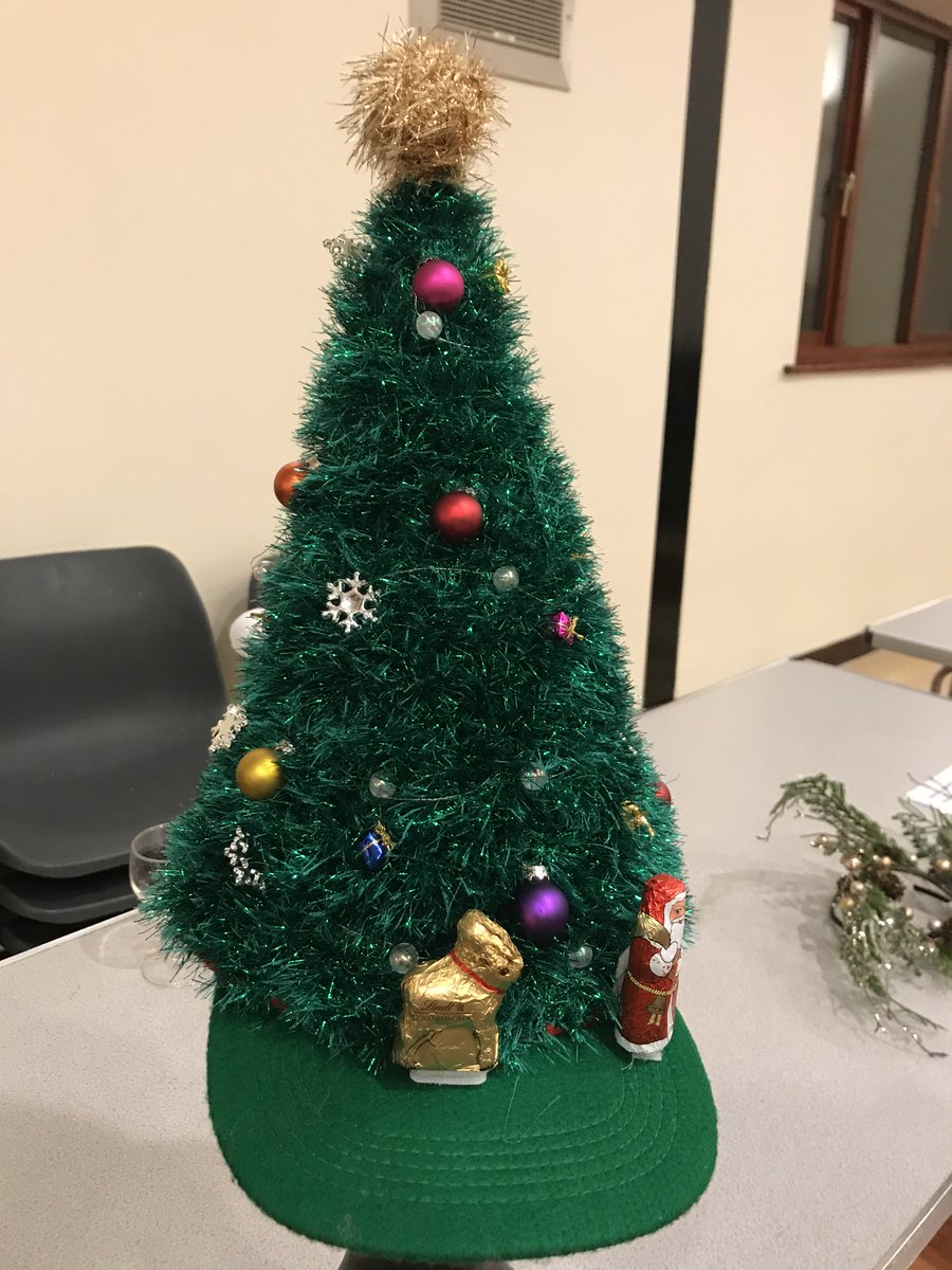 How about this for a great Christmas hat?  Knitted would you believe by a lovely lady in #Ponteland and you can wear this easily.  Whats your Christmas hat like ?  Post a photo of your Christmas Hat for us all to see. #Christmas #hat #Christmastree #colour #HOCTyneValley