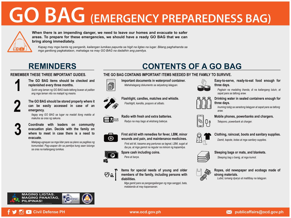 Monitor the weather updates. Prepare your family GO BAG. Follow evacuation orders. #VintaPH Please share.