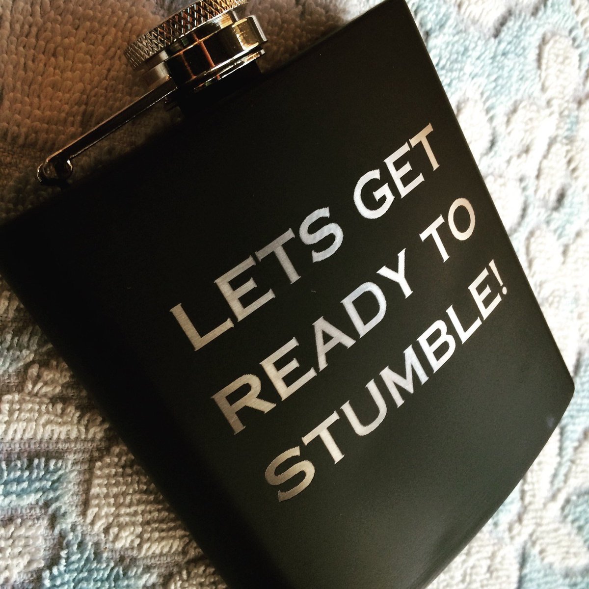 SPCustomAlum's tweet image. Laser Engraved Flask "Lets Get Ready To Stumble" tuppu.net/1c259b4a #Etsy #LiquorFlask
