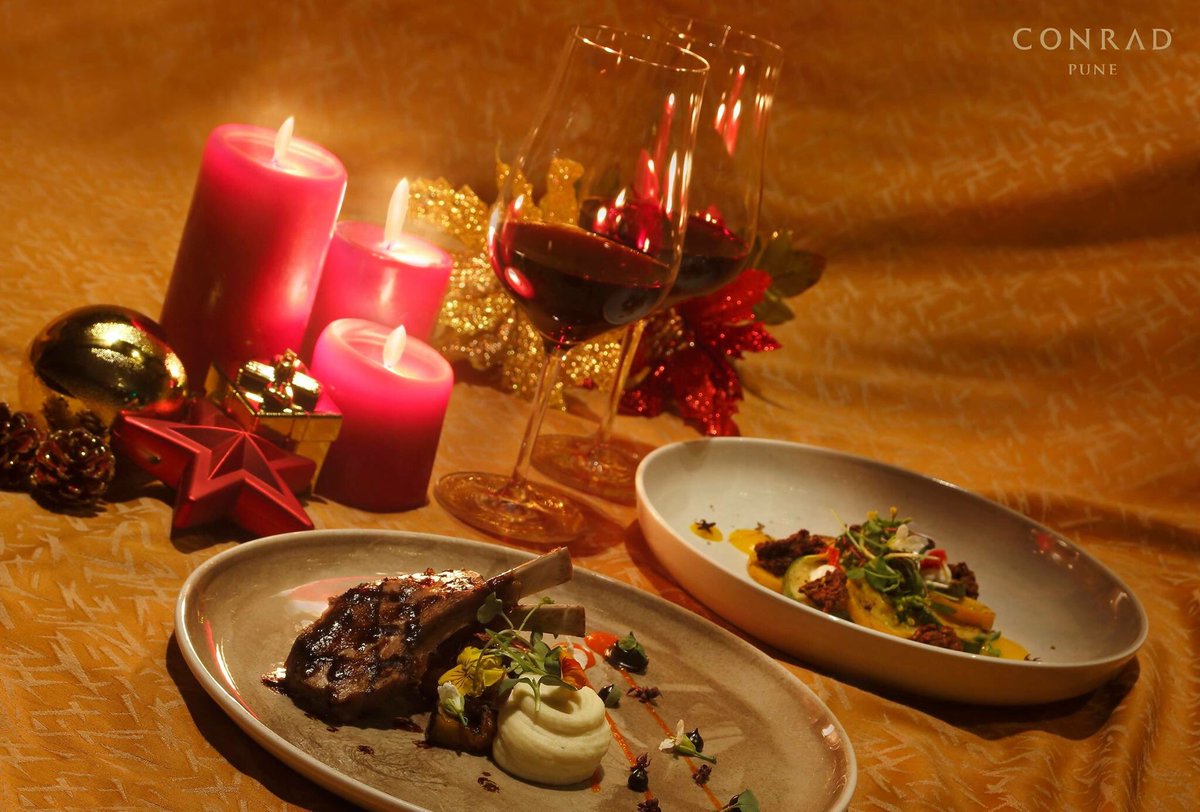 Celebrate the most wonderful time of the year with us. Kickstart the festive season with a lavish Christmas Eve Dinner, relish traditional roasts, classic Christmas desserts, mulled wine, live stations, premium spirits &amp; heart warming music at #CorianderKitchen.