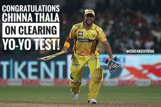 CricVignesh's tweet photo. THE KING IS BACK.. Ya RAINA Cleared The Yo-yo Test Today,  Come On Chinna Thala, Congrats Sonu Bhai..Happy News To Our all Suresh Raina Fans and Cskians, Sonu Bhai We are Waiting For See U in Indian Jersey..#T20KING #RAINAISBACK #yoyofit @CricVignesh @ImRaina @ImVimalRaina @BCCI https://t.co/25lwNGjGhs