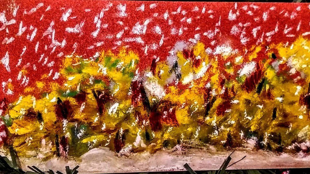 TurcBerry's tweet photo. #sennelier #senelierpastels #sennelierpaper #schmincke #softpastel #art #paint #pastelboard  some new year scene on pastelboard with sennelier and schmincke soft pastels. #color https://t.co/YxjPoI5bOS
