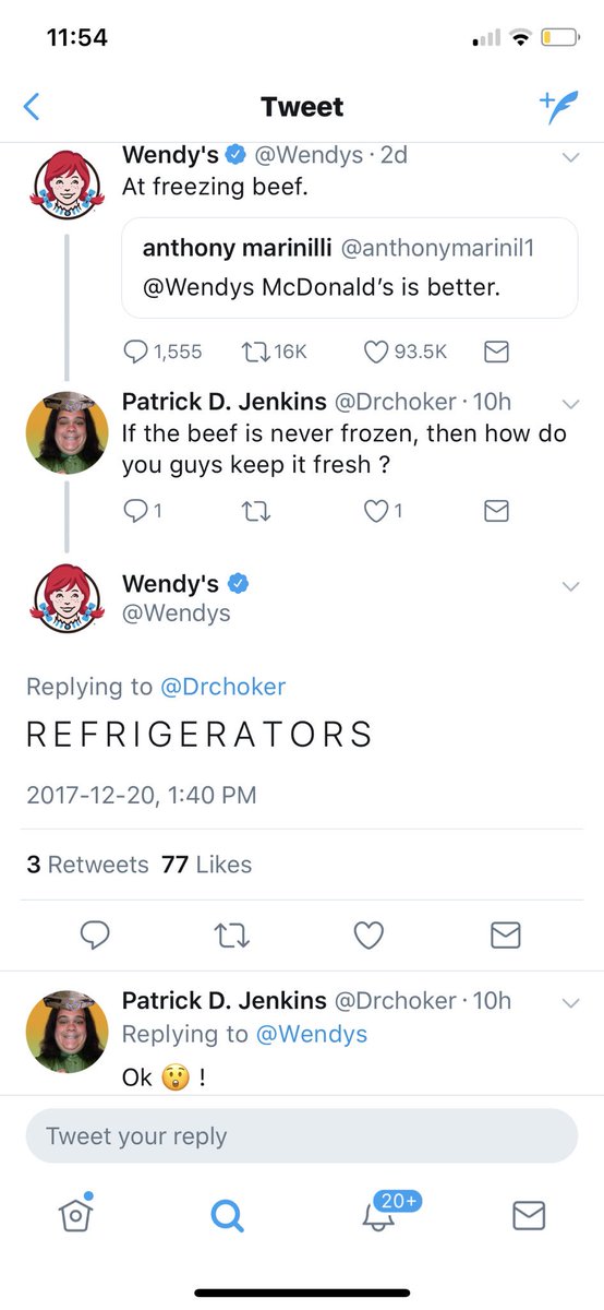 AleahBowerman's tweet photo. Ok seriously. @Wendys I’m currently splitting my gut. Your SM team is KILLING it.  🔥 https://t.co/j2Mf74rXBg