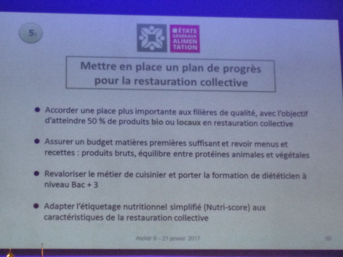 synabio's tweet photo. #EGALIM Atelier 9 par @DominiqueVoynet Faciliter l'adoption par tous d'une #alimentation favorable à la #santé + de #bio en #restaurationcollective #cantines #entreprises #hopitaux https://t.co/AVveKDktfL
