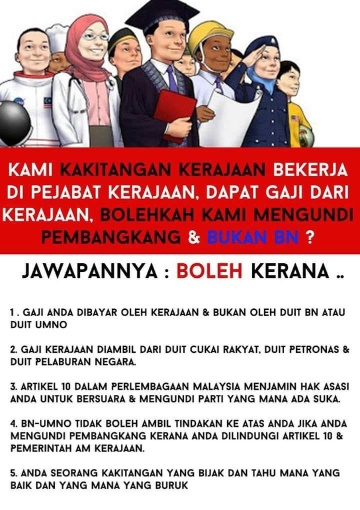 Image result for Gambar bolek tak kakitangan awam sokong pembangkang