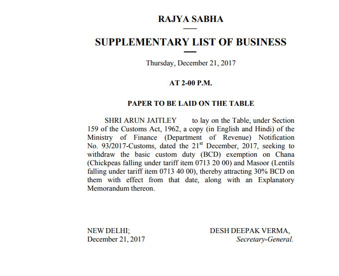 TCKrahe's tweet photo. India announces 30% import tarrif on Chickpeas & Lentils, effective today #doesnothelp #Lentils https://t.co/eSM5hHzfHI