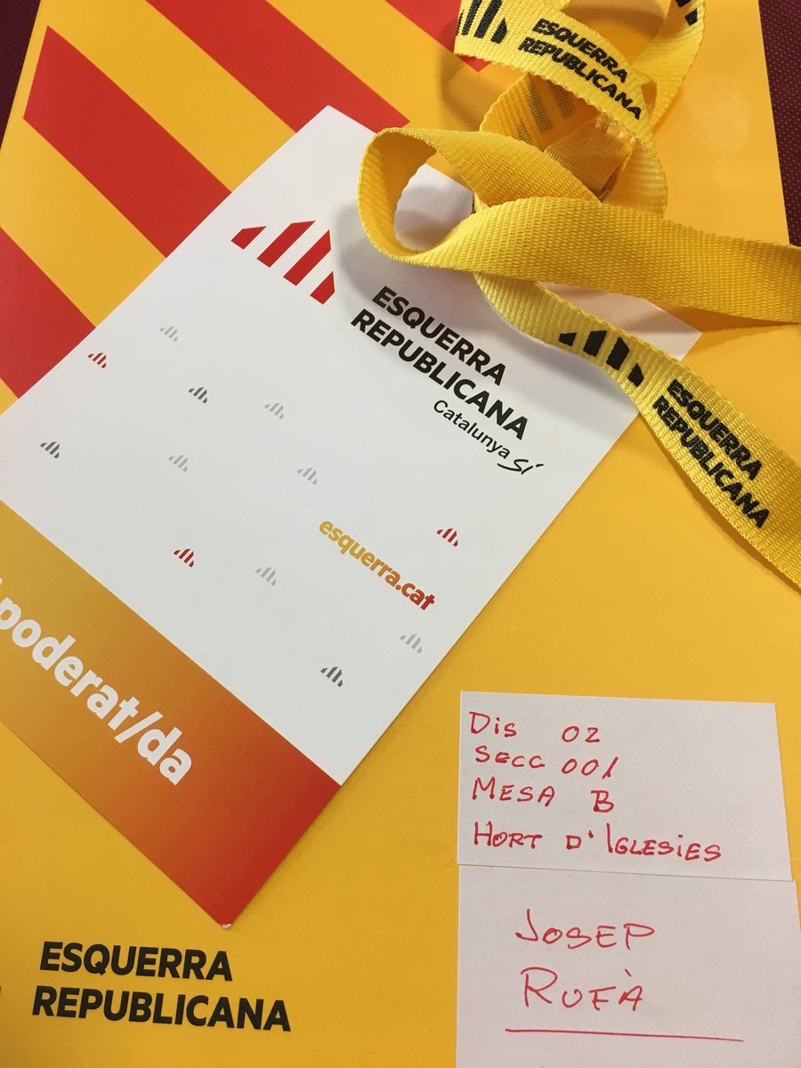 JosepRufa's tweet photo. Avui d’#Apoderat per @Esquerra_ERC #VotoRepública #VotoRepública #apoderats21d https://t.co/EsEaS6Ed5S