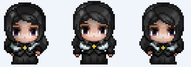 AdassioStudios's tweet photo. Today I was working with the sprites and decided to have a look at reworks and quality changes. I'm glad I looked over them, here are the new sprites in comparison to their old ones #indiedev #indiegame #indiehorror #gamedevelopment  #gamedev #RPGmaker #HorrorRPG https://t.co/SilqY3K7b3