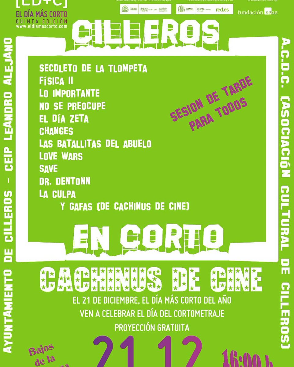 cachinus's tweet photo. Llegó @ElDiaMasCorto . Ven a disfrutarlo
#yoEldíamáscorto 
#cilleros 
#cachinusdecine https://t.co/Phd5f89L2c