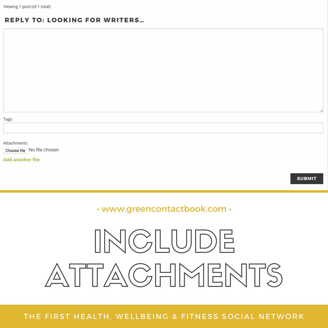 Upload your attachments to our #forums. Tell our community your latest #news and #events for FREE. We’ll share your news on our social networks... so what are you waiting for? greencontactbook.com/forums/ #journorequests #prrequests #health #wellbeing #fitness #journorequest