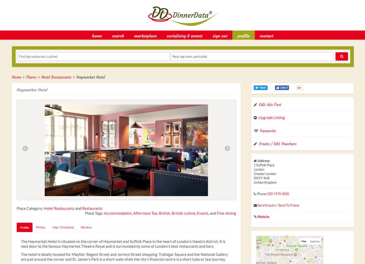 DinnerData's tweet image. Haymarket hotel, one of the independent places to discover on DinnerData dinnerdata.co.uk/places/hotel-r…  #IndependentRestaurantFinder