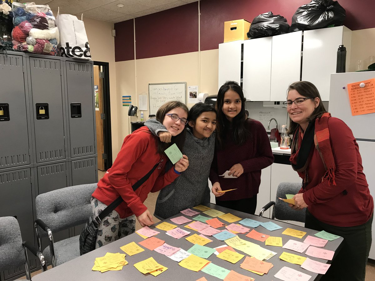 HillyerLori's tweet photo. SMS #winterwishes are being carefully sorted by student council and Mrs. Bryan. Thanks, ladies! #sennettshines https://t.co/ZQNuvyHvvG
