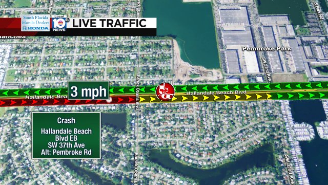 Still seeing heavy delays on Hallandale Beach Blvd EB at SW 37th Ave #traffic https://t.co/Gb3J3VhebA