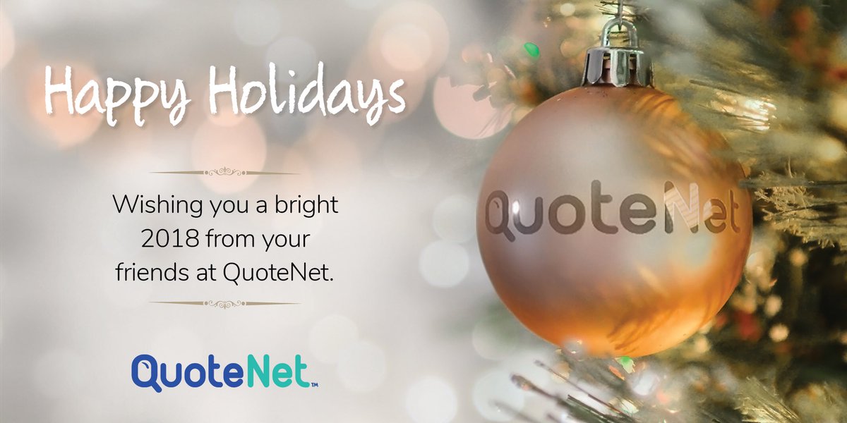 Quote_Net's tweet photo. Happy Holidays!
May the holiday spirit be with you and your family today and throughout the New Year. Wishing you a bright 2018 from your friends at QuoteNet. #quote_net #happyholidays 🍾🥂🎉🎊❄️☃️ https://t.co/xHyBwV0aw0