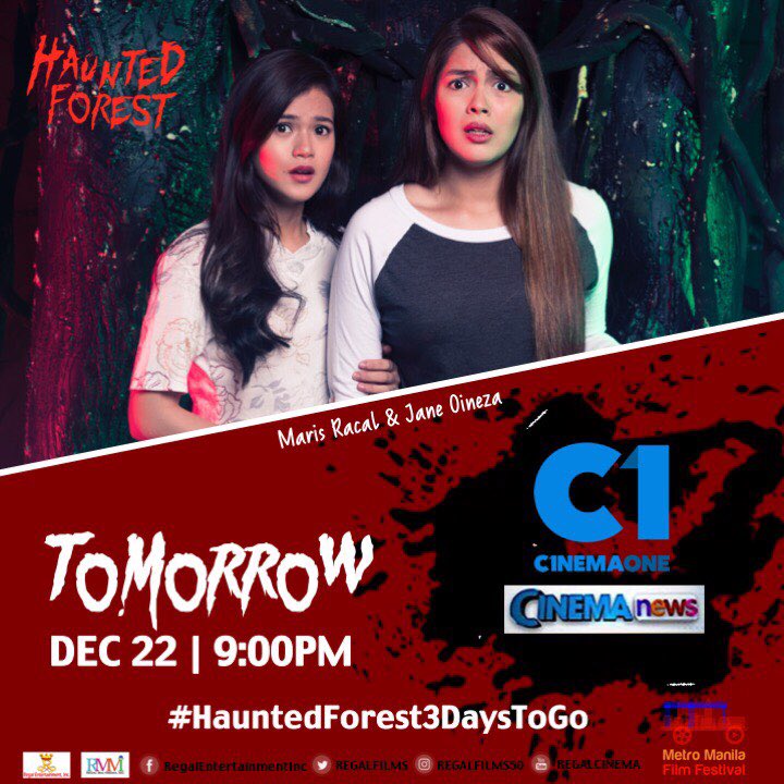 MoNuevo's tweet photo. Abangan bukas si Maris and Jane sa Cinema News as they talk about their latest MMFF2017 movie, Haunted Forest with Bianca Gonzales- Intal! #HauntedForest4DaysToGo https://t.co/tvYozjxdzr