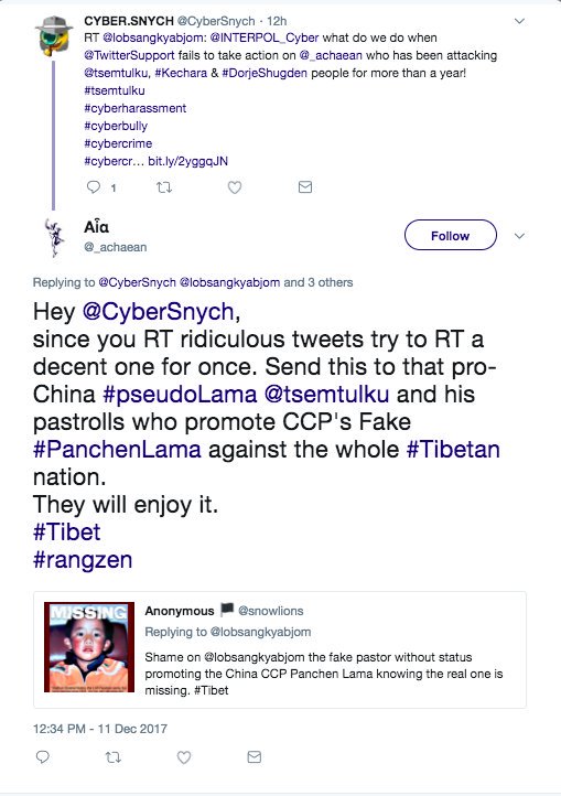 SarahYPP's tweet photo. .@_achaean doesn't want to reveal their #identity because the only reason their account exists is to disparage #Kechara #Buddhist organisation based in #Malaysia.
@INTERPOL_Cyber
@TwitterSafety
@TwitterSupport
#secretidentity
#StopAchaean
#tsemtulku
#cyberharassment
#CyberAttack https://t.co/3IyC3Lia8W