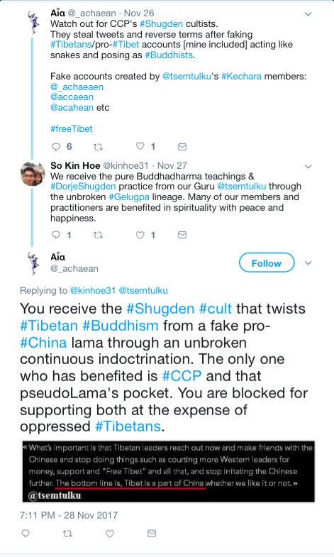SarahYPP's tweet photo. Seems like @Twitter @TwitterSupport support #bigot @_achaean who is #racist &amp; #xenophobic. All they do is insult #China, @tsemtulku, #Kechara &amp; #TibetanBuddhism.
#Tibet
#religion
#Discrimination
#ReligiousFreedom
#StopAchaean
@TwitterSafety
@INTERPOL_Cyber
@HuffPostRelig https://t.co/MEjCPTQdSe