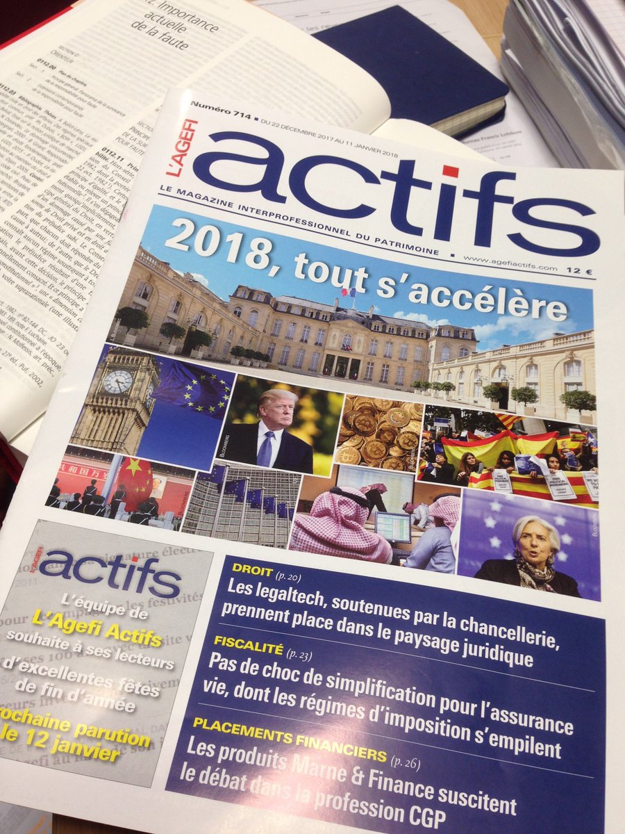 NDucros's tweet photo. Parution du n°714. En route vers 2018, #MIFID2 #DDA #Priip #assurancevie #PLF2018 #Placements https://t.co/wQRDV2q7Wg