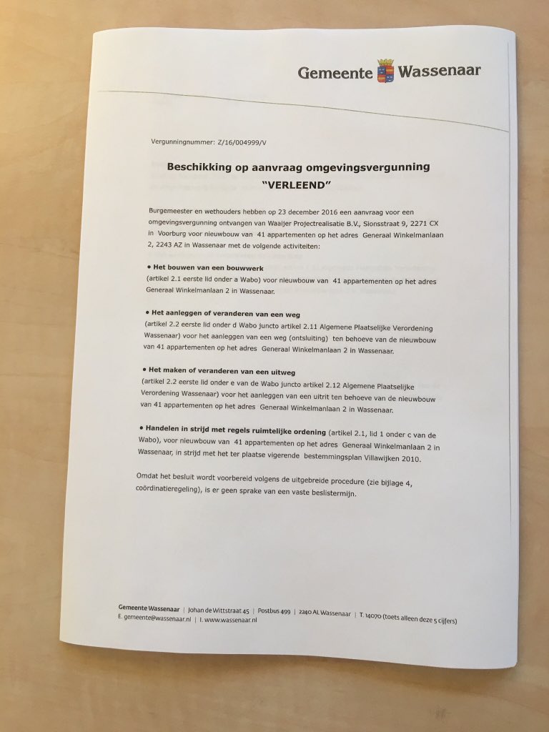 De bouwvergunning voor de <a href="/DeFrederikW/">DeFrederik</a> is binnen! In januari start @BAMWonen met de bouw van het eerste energie neutrale appartementengebouw in de <a href="/Gem_Wassenaar/">Gemeente Wassenaar</a>. defrederik.nl. Een project van <a href="/WaaijerPR/">Waaijer Projectrealisatie</a>