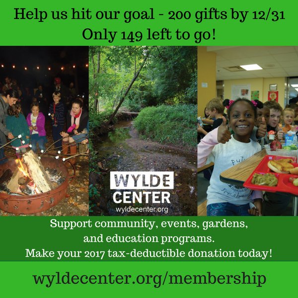 A donation to Wylde Center directly supports Decatur Farm to School. 
Donate to help us reach our goal of 200 gifts by 12/31. We have 149 left to go!  tinyurl.com/ybxjbcku  Thank you!