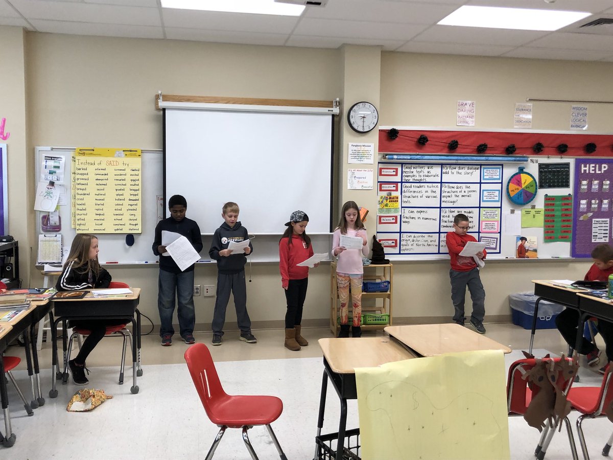 <a href="/PlumeEli/">Beth Plume</a> Ss performing their holiday reader’s theater performances today at <a href="/PangbornES/">Pangborn Elementary</a> .