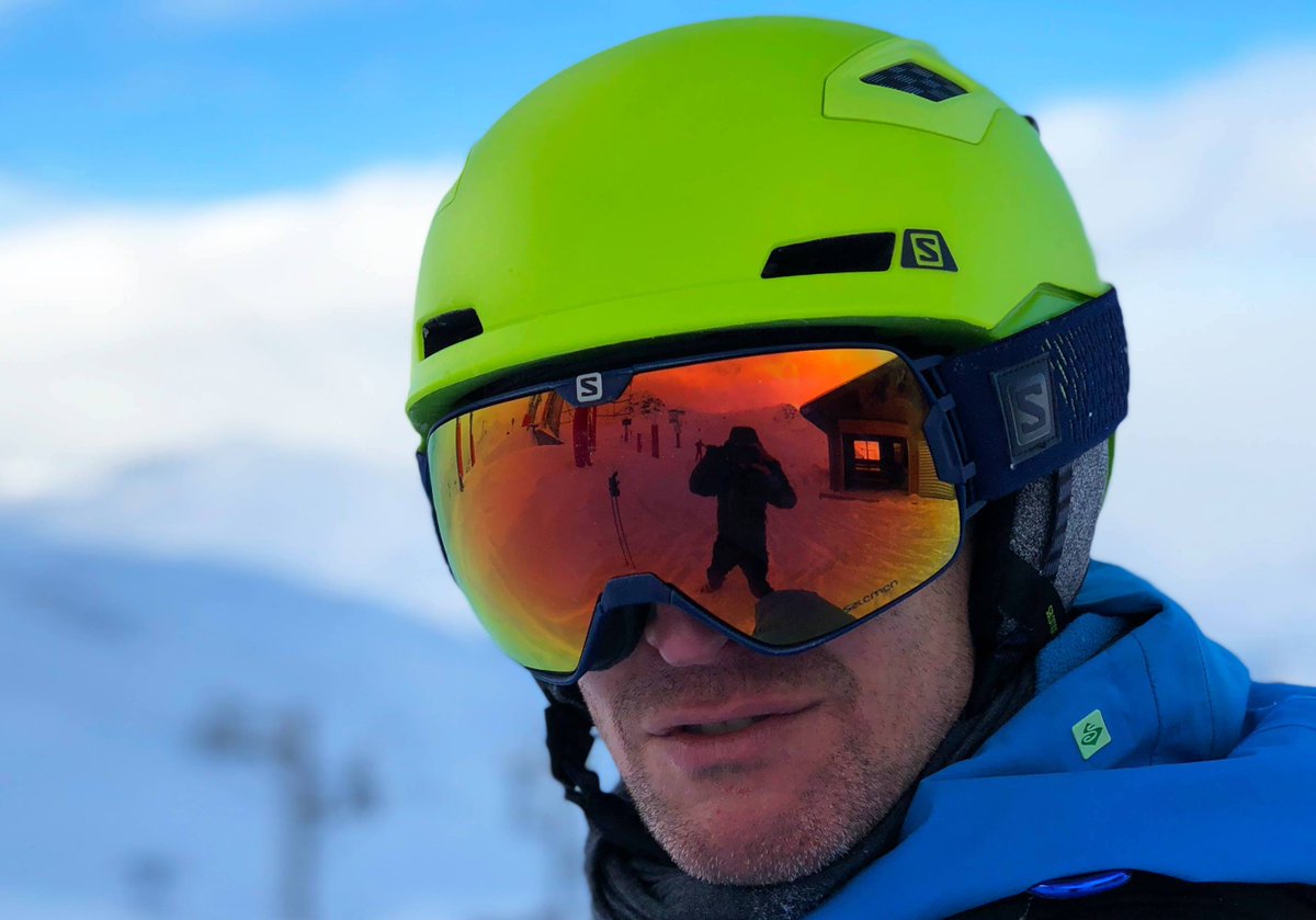 salomon helmet with goggles