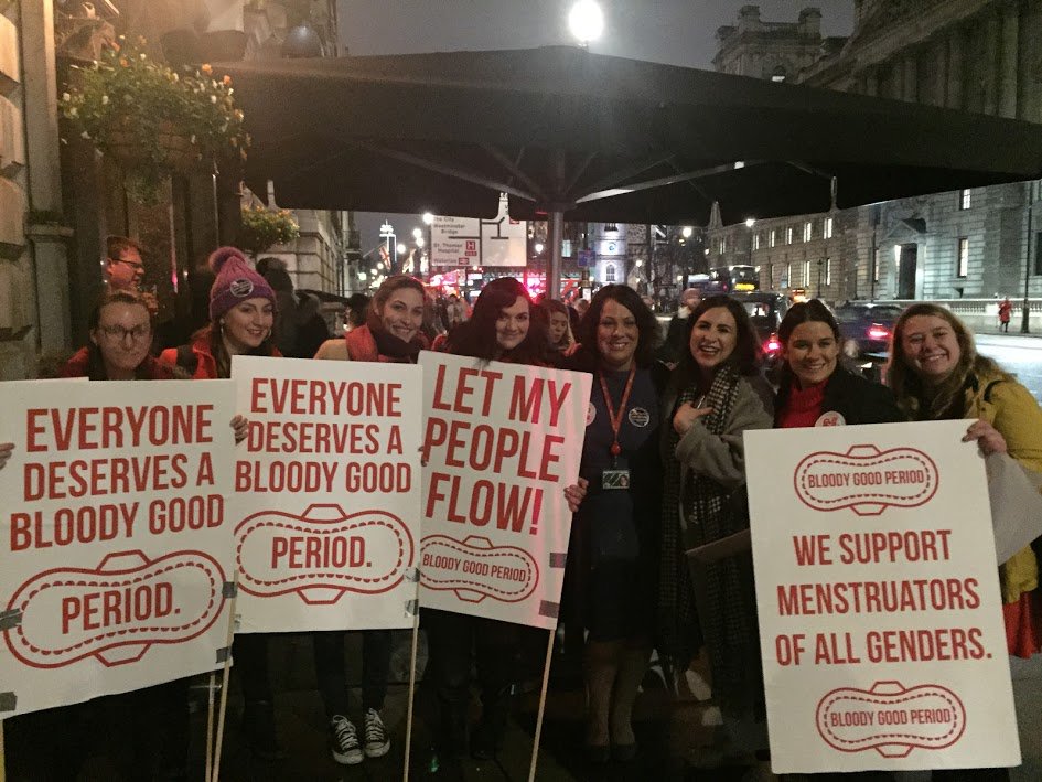bloodygood__'s tweet photo. What a BLOODY NIGHT. We are proud to be a part of this movement so now let's keep it bloody moving. Don't let this buzz die out. Period poverty isn't a fad. Stay active and interested even when the media loses interest. Sign petitions. DONATE PADS. Talk people to death about it. https://t.co/PIAK8V918S