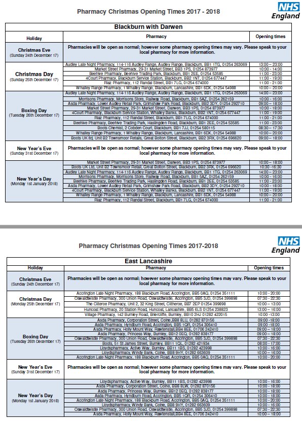 if you fall poorly over the christmas and new year period dont forget local pharmacies are open every day they can offer free consultations in private - Pharmacy Open Christmas Day if you fall poorly over the christmas and new year period dont forget local pharmacies are open every day they can offer free consultations in private - Pharmacy Open Christmas Day