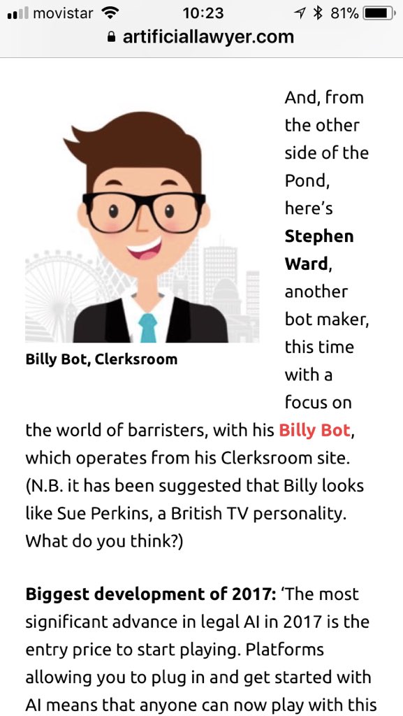 BillyBotClerk's tweet photo. @ArtificialLawya What an incredible list of people ... amazing #AI #TopAIInfluencers #Legaltech https://t.co/jXIaK8BiTo