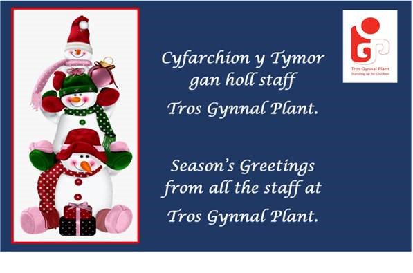 KarenJoWales's tweet photo. Merry Christmas wishes from everyone at Tros Gynnal @TrosGynnal #standingupforchildren #Wales https://t.co/cREVzrDSXS