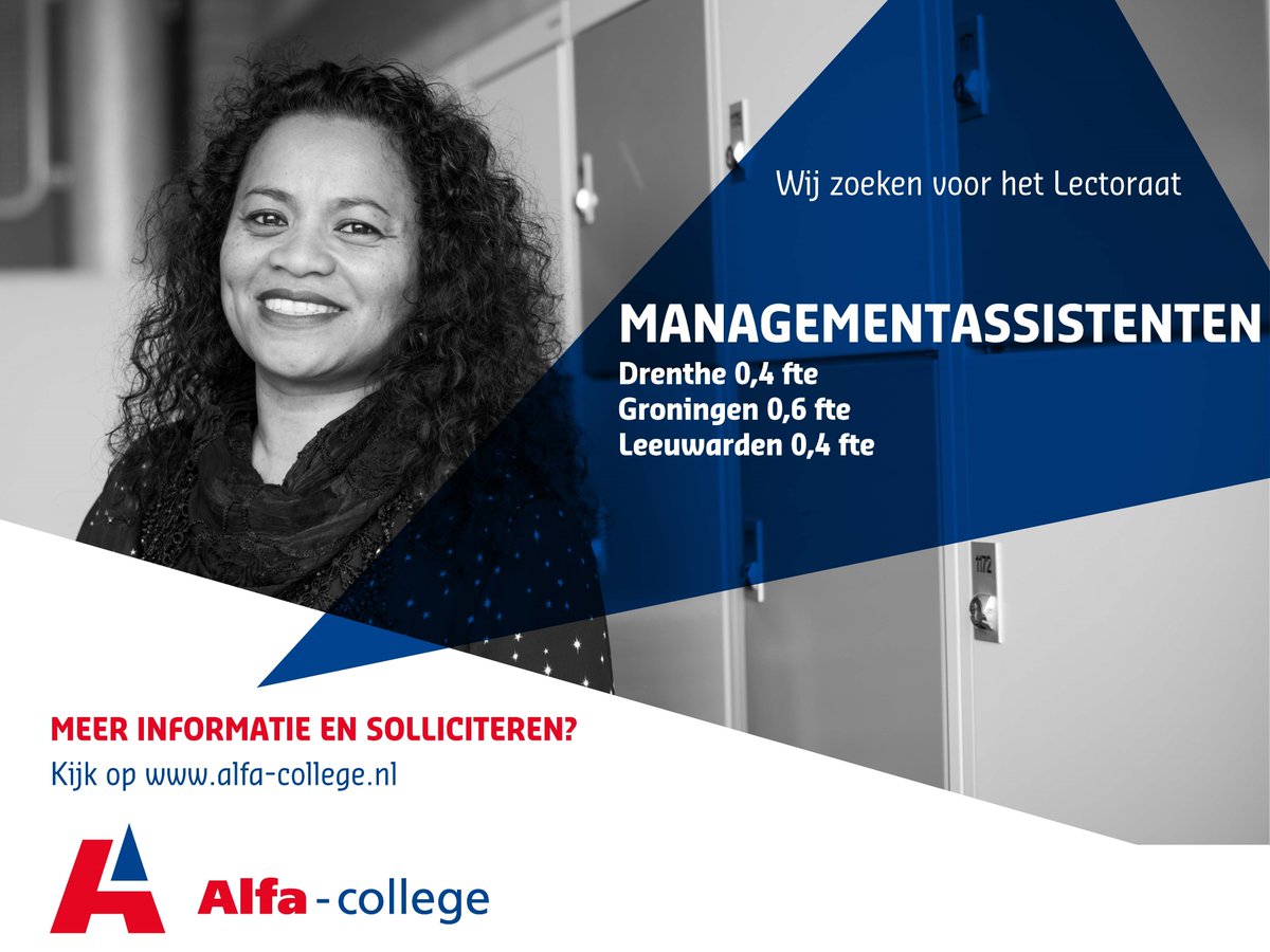 Alfacollege's tweet photo. Ben jij het organisatietalent wat we zoeken? Meer info op https://t.co/ZsEy3dxIQj https://t.co/mjM0AVg4jX