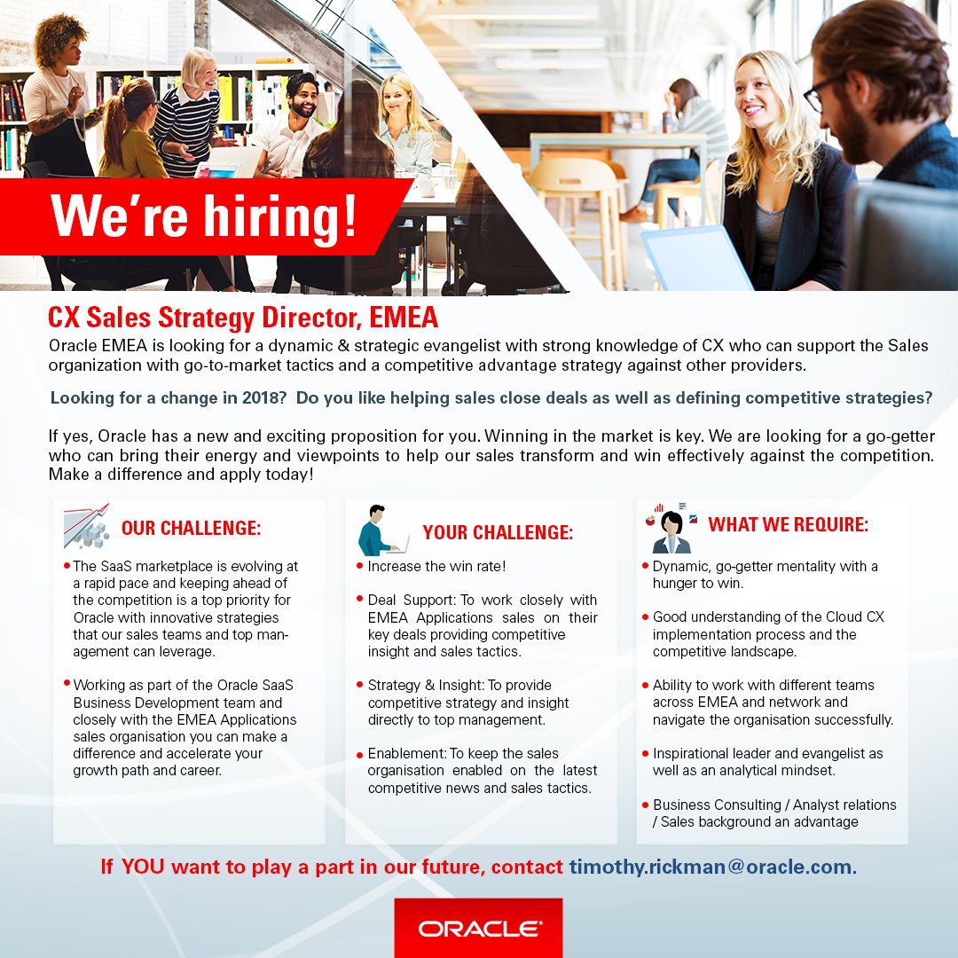 We're Hiring! Oracle need a strategic CX evangelist to support Sales with competitive go-to-market tactics