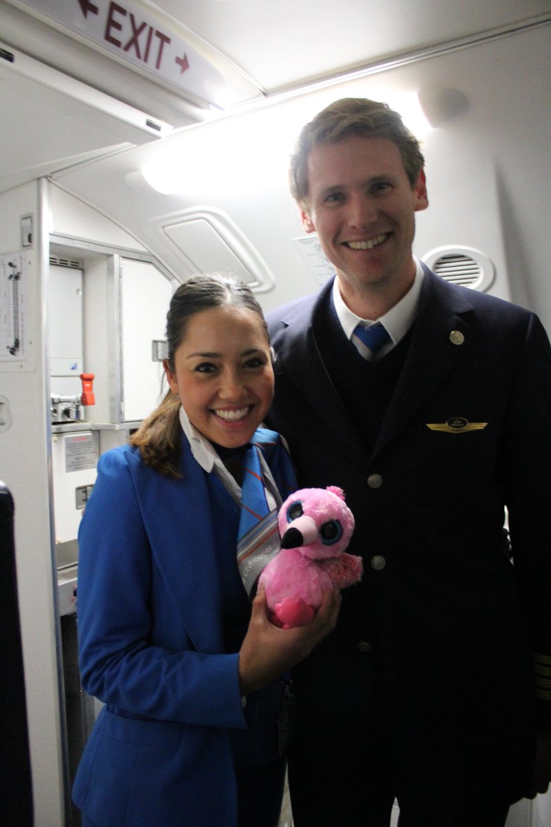 M0nsterBass's tweet photo. Bedankt @KLM! Als afsluiter van een paar mooie dagen in #London wilde de lieve bemanning van #KL1024 met onze #Fluffy op de foto. #Suus #altijdbijons https://t.co/UxL3gzFYfy